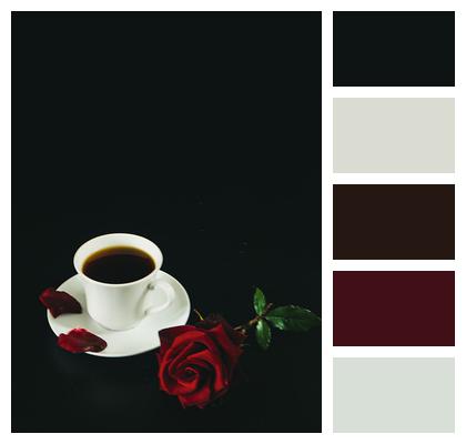 Rose Coffee Still Life Image